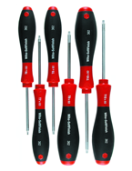 6 Piece - T6; T8; T10; T15; T20; T25mm - Torx SoftFinish® Cushion Grip Screwdriver Set - Makers Industrial Supply