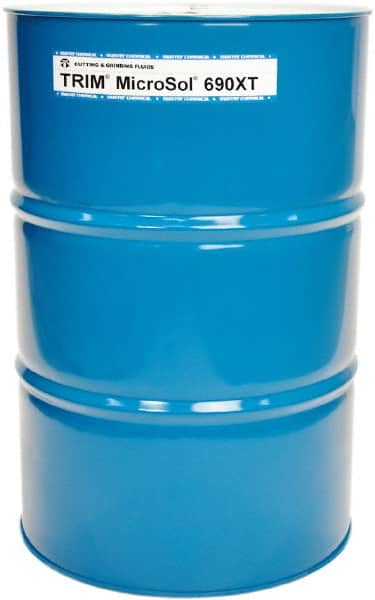 Master Fluid Solutions - Trim MicroSol 690XT, 54 Gal Drum Emulsion Fluid - Semisynthetic, For Cutting, Drilling, Sawing, Grinding - Makers Industrial Supply