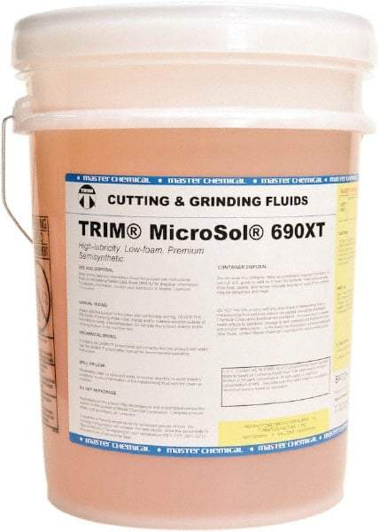 Master Fluid Solutions - Trim MicroSol 690XT, 5 Gal Pail Cutting & Grinding Fluid - Semisynthetic, For Machining - Makers Industrial Supply