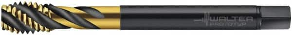 Walter-Prototyp - 5/8-11 UNC 4 Flute 2B Modified Bottoming Spiral Flute Tap - Cobalt, TiN Finish, 110.01mm OAL, Right Hand Flute, Right Hand Thread, Series AS2256005 - Makers Industrial Supply