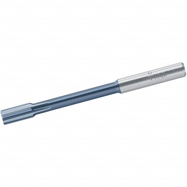 Chucking Reamer: 0.2165″ Dia, 2.9528″ OAL, 0.4724″ Flute Length, Straight Shank, Solid Carbide 4 Flute, RH