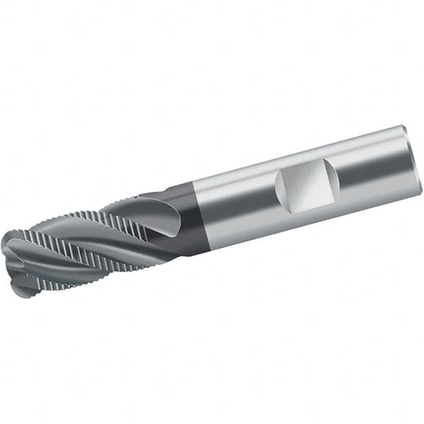 Walter-Prototyp - 8mm Diam, 19mm LOC, 4 Flute Solid Carbide 1mm Corner Radius Roughing End Mill - TiAlN Finish, 63mm OAL, 8mm Shank Diam, Single End, Centercutting, 40° Helix - Makers Industrial Supply