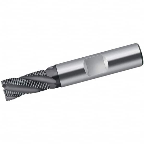 Walter-Prototyp - 8mm Diam, 19mm LOC, 4 Flute Solid Carbide 0.4mm Corner Radius Roughing End Mill - TiAlN Finish, 63mm OAL, 8mm Shank Diam, Single End, Extended Reach, Centercutting, 30° Helix - Makers Industrial Supply