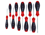 10 Piece - T7s; T8s; T9s; T10s; T20s; T25s; T27s; T30s; T40s Security - Torx SoftFinish® Cushion Grip Screwdriver Set - Makers Industrial Supply