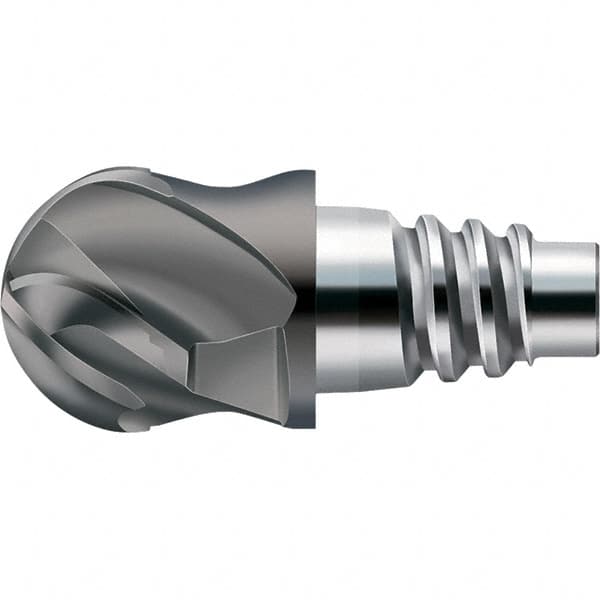 Walter-Prototyp - AH8E Carbide Ball Nose Milling Tip Insert - TiAlN Finish, 4 Flutes, 25.4mm Cutting Diam, 14mm Depth of Cut, 30.3mm Extension, 1/2" Cnr Rad - Makers Industrial Supply