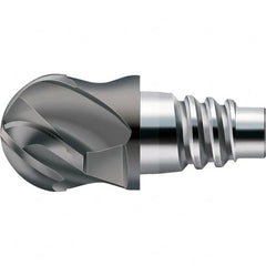 Walter-Prototyp - AH8E Carbide Ball Nose Milling Tip Insert - TiAlN Finish, 4 Flutes, 19.05mm Cutting Diam, 10.49mm Depth of Cut, 21.31mm Extension, 3/8" Cnr Rad - Makers Industrial Supply