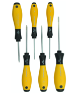6 Piece - T6; T8; T9; T10; T15; T20 - Torx ESD Safe SoftFinish® Cushion Grip Screwdriver Set - Makers Industrial Supply