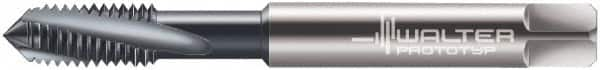 Walter-Prototyp - M4x0.70 Metric 3 Flute 6H Modified Bottoming Spiral Flute Tap - Solid Carbide, TiCN Finish, 63mm OAL, Right Hand Flute, Right Hand Thread, Series 8041006 - Exact Industrial Supply