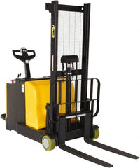 Vestil - 2,000 Lb Capacity, 62" Lift Height, Battery Powered Stacker - 2" Lowered Height, 36-1/4" Fork Length, 36" Overall Width - Makers Industrial Supply