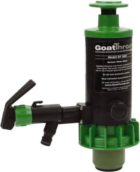 GoatThroat Pumps - 3/8" Outlet, 4 GPM, Polypropylene Hand Operated Transfer Pump - 56" OAL, For up to 55 Gal Drums, For Biodiesel, Lightweight Synthetic Oils, Pesticides, Solvents, Acids & Other Corrosive Chemicals - Makers Industrial Supply