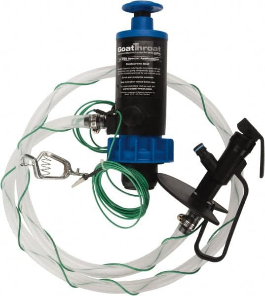 GoatThroat Pumps - 3/8" Outlet, 4 GPM, Polypropylene Hand Operated Transfer Pump - 56" OAL, For up to 55 Gal Drums, For Class I & II Flammable & Combustible Liquids - Makers Industrial Supply