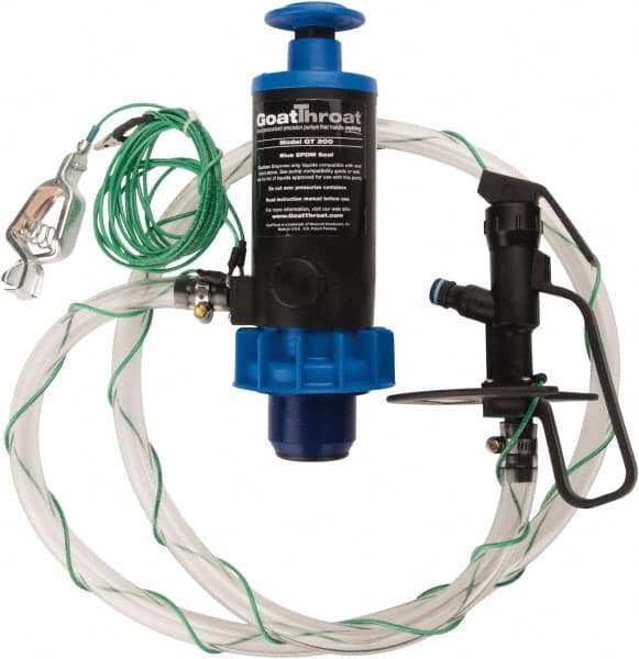 GoatThroat Pumps - 3/8" Outlet, 4 GPM, Polypropylene Hand Operated Transfer Pump - 56" OAL, For up to 55 Gal Drums, For Class I & II Flammable & Combustible Liquids - Makers Industrial Supply