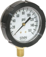 Span - 2-1/2" Dial, 1/4 Thread, 30-0-30 Scale Range, Pressure Gauge - Lower Connection Mount, Accurate to 1% Full-Scale of Scale - Makers Industrial Supply