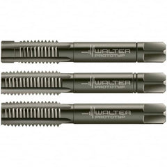 Walter-Prototyp - M4x0.70 Metric, 3 Flute, Modified Bottoming & Plug, Nitride/Oxide Finish, Cobalt Tap Set - Right Hand Cut, 45mm OAL, 0.4331" Thread Length, 6HX Class of Fit, Series 30016 - Makers Industrial Supply