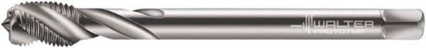 Walter-Prototyp - M5x0.50 Metric Fine 3 Flute 6H Modified Bottoming Spiral Flute Tap - Cobalt, Bright Finish, 70mm OAL, Right Hand Flute, Right Hand Thread, Series 7156770 - Exact Industrial Supply