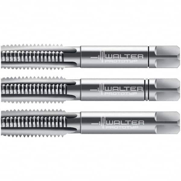 Walter-Prototyp - M5x0.80 Metric, 3 Flute, Modified Bottoming, Plug & Taper, Bright Finish, High Speed Steel Tap Set - Right Hand Cut, 50mm OAL, 0.5118" Thread Length, 6H Class of Fit, Series 30060 - Makers Industrial Supply