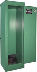 Securall Cabinets - 1 Door, Green Steel Standard Safety Cabinet for Flammable and Combustible Liquids - 44" High x 14" Wide x 13-5/8" Deep, Manual Closing Door, 3 Point Key Lock, D, E Cylinder Capacity - Makers Industrial Supply