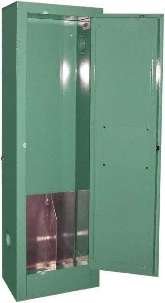 Securall Cabinets - 1 Door, Green Steel Standard Safety Cabinet for Flammable and Combustible Liquids - 44" High x 14" Wide x 9" Deep, Manual Closing Door, 3 Point Key Lock, D, E Cylinder Capacity - Makers Industrial Supply