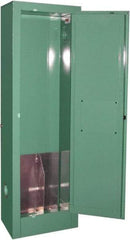 Securall Cabinets - 1 Door, Green Steel Standard Safety Cabinet for Flammable and Combustible Liquids - 44" High x 14" Wide x 9" Deep, Manual Closing Door, 3 Point Key Lock, D, E Cylinder Capacity - Makers Industrial Supply