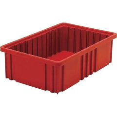 Quantum Storage - 40 Lb Load Capacity Red Polypropylene Dividable Container - Stacking, 5" Long x 10.9" Wide x 16-1/2" High - Makers Industrial Supply