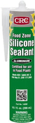 CRC - 10.1 oz Cartridge Silver Hydroxy-Terminated Polydimethylsiloxane/Silica Food Grade Silicone Sealant - -70 to 400°F Operating Temp, 60 min Tack Free Dry Time, 24 hr Full Cure Time - Makers Industrial Supply