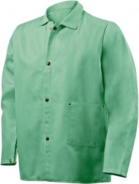 Steiner - Size 4XL Flame Resistant/Retardant Jacket - Green, Cotton & Nylon, Snaps Closure, 66 to 68" Chest - Makers Industrial Supply