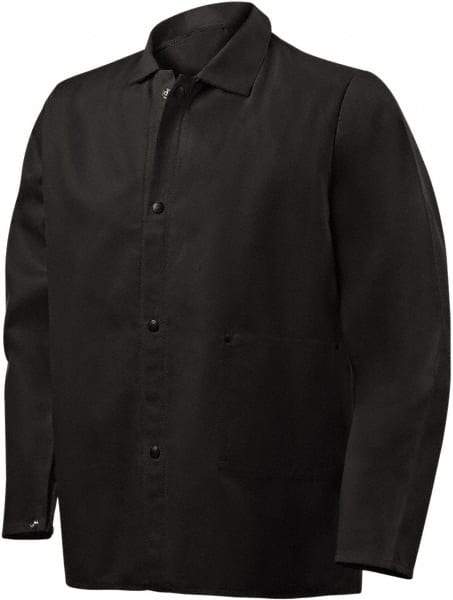 Steiner - Size 2XL Flame Resistant/Retardant Jacket - Black, Cotton & Nylon, Snaps Closure, 56 to 58" Chest - Makers Industrial Supply