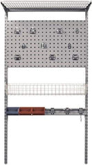 Triton - 33" Long Gray Pegboard Wall Mounted Storage - For Use with LocBoards, LocHook Assts, Wire Shelves, Wire Baskets, Hanging Bins & Mounting Hardware - Makers Industrial Supply