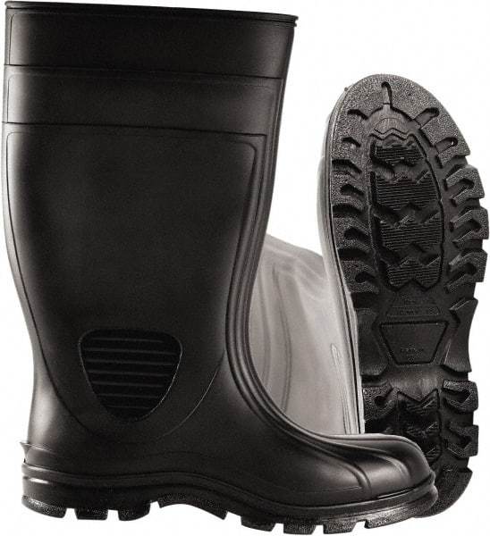 PRO-SAFE - Unisex Size 11 Medium Width Steel Work Boot - Black, PVC Upper, 15" High, Non-Slip, Waterproof - Makers Industrial Supply