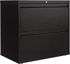 ALERA - 30" Wide x 28.38" High x 19-1/4" Deep, 2 Drawer Lateral File - Steel, Black - Makers Industrial Supply