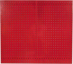 Triton - 24" Wide x 42-1/2" High Industrial Steel Tool Peg Board System - 2 Panels, Steel with Epoxy Coating, Red - Makers Industrial Supply