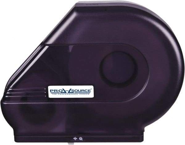 PRO-SOURCE - Jumbo Single Roll Plastic Toilet Tissue Dispenser - 6-1/4" Wide x 14" High x 16-1/2" Deep, Black - Makers Industrial Supply