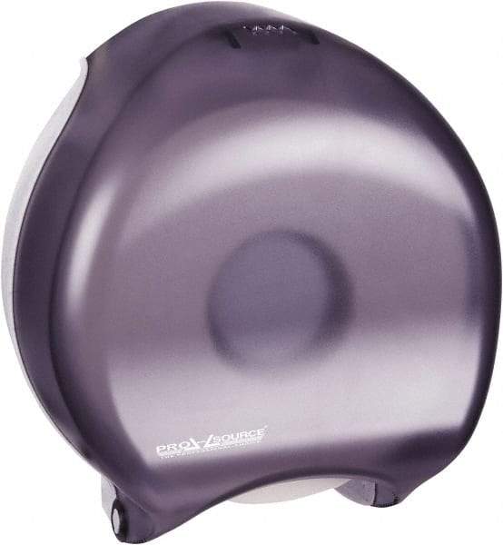 PRO-SOURCE - Jumbo Single Roll Plastic Toilet Tissue Dispenser - 11" Wide x 12-1/4" High x 6-1/4" Deep, Black - Makers Industrial Supply