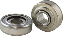 USDI - 1 Row, 3-1/16" OD, 1-1/16" Hex Single Shield Conveyor Roller Bearing - 603 Lb Capacity, 550 Max RPM, Steel with Zinc Housing - Makers Industrial Supply