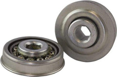 USDI - 1 Row, 1.897" OD, 7/16" Hex Single Seal Conveyor Roller Bearing - 190 Lb Capacity, 550 Max RPM, with Flange, Steel with Zinc Housing - Makers Industrial Supply