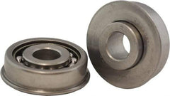 USDI - 1 Row, 1-5/8" OD, 5/8" Bore Diam, Round Open Conveyor Roller Bearing - 185 Lb Capacity, 550 Max RPM, with Flange, Steel with Steel Housing - Makers Industrial Supply