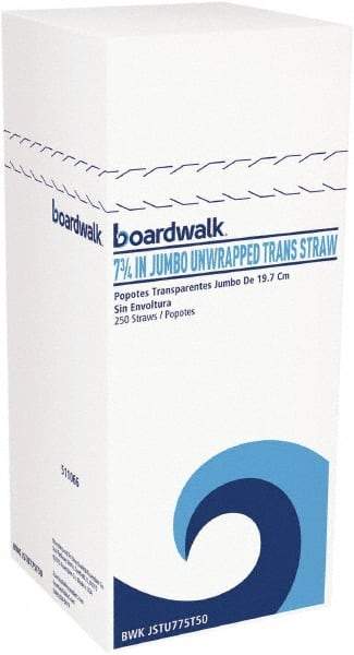 Boardwalk - Jumbo Straws, 7-3/4", Plastic, Translucent, Unwrapped, 250/Pack, 50 Pack/Carton - Makers Industrial Supply