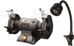 Jet - 10" Wheel Diam x 1" Wheel Width, 1-1/2 hp Grinder - 1" Arbor Hole Diam, 1 Phase, 1,720 Max RPM, 115 Volts - Makers Industrial Supply