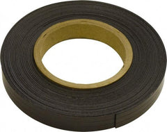 Mag-Mate - 300" Long x 1" Wide x 1/32" Thick Flexible Magnetic Strip - 8 Lb Max Pull Force, 4 Linear Ft/Lb Magnetic Pull Force, Plain Back, Dark Brown - Makers Industrial Supply