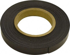 Mag-Mate - 300" Long x 1" Wide x 1/16" Thick Flexible Magnetic Strip - 12 Lb Max Pull Force, 6 Linear Ft/Lb Magnetic Pull Force, Plain Back, Dark Brown - Makers Industrial Supply