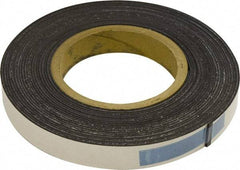 Mag-Mate - 300" Long x 1" Wide x 1/16" Thick Flexible Magnetic Strip - 12 Lb Max Pull Force, 6 Linear Ft/Lb Magnetic Pull Force, Adhesive Back, Dark Brown - Makers Industrial Supply