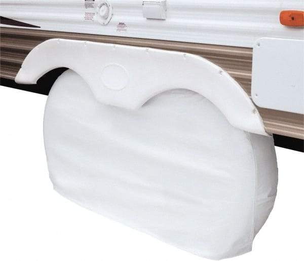 Classic Accessories - Polyvinyl Chloride RV Protective Cover - 30 to 33" Diam x 8" Wide, Snow White - Makers Industrial Supply