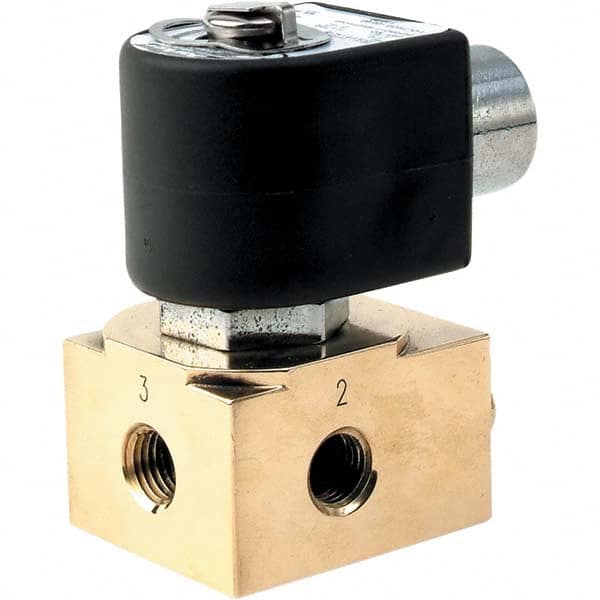 Parker - 24/60 VAC 3/8" NPT Port Brass Three-Way Quick Exhaust Solenoid Valve - Makers Industrial Supply