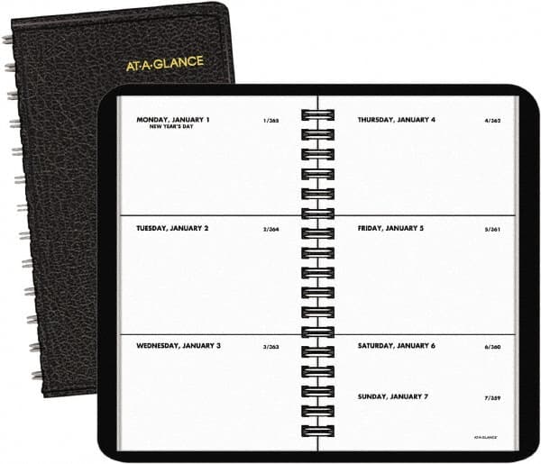 AT-A-GLANCE - 52 Sheet, 2-1/2 x 4-1/2", Weekly Planner - Black - Makers Industrial Supply