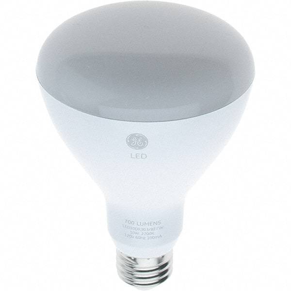 GE Lighting - 10 Watt LED Flood/Spot Medium Screw Lamp - 2,700°K Color Temp, 700 Lumens, 120 Volts, Dimmable, BR30, 25,000 hr Avg Life - Makers Industrial Supply