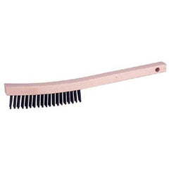 Vortec Pro Curved Handle Scratch Brush, Stainless Steel, 3 × 19 Rows - Makers Industrial Supply