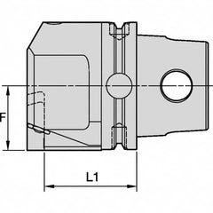 Kennametal - EG-P-GUP, EG-U-GUN, EG-U-GUP, ER-P-GUP, ER-U-GUN, ER-U-GUP Insert, 47mm Head Length, Modular Grooving Blade Holder Head - Left Hand Cut, System Size KM50TS, Through Coolant, Series Beyond Evolution - Makers Industrial Supply