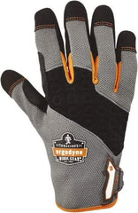 Ergodyne - Size L (9) Polyester Blend Work Gloves - For Mechanic's & Lifting, Uncoated, Hook & Loop Cuff, Full Fingered, Black/Gray, Paired - Makers Industrial Supply