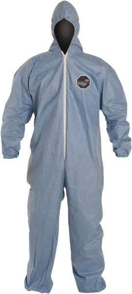 Dupont - Size 2XL FR Disposable Flame Resistant/Retardant Coveralls - Blue, Zipper Closure, Elastic Cuffs, Elastic Ankles - Makers Industrial Supply