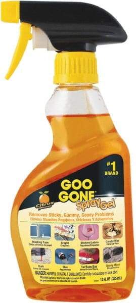 Goo Gone - 12 oz Spray Bottle Adhesive Remover - Removes Adhesives, Gum, Tar, Crayon, Scuff Marks, Wax, Sap - Makers Industrial Supply